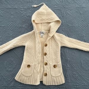 Lilly Pulitzer Cream Lambswool Sweater Cardigan Kids Size 3